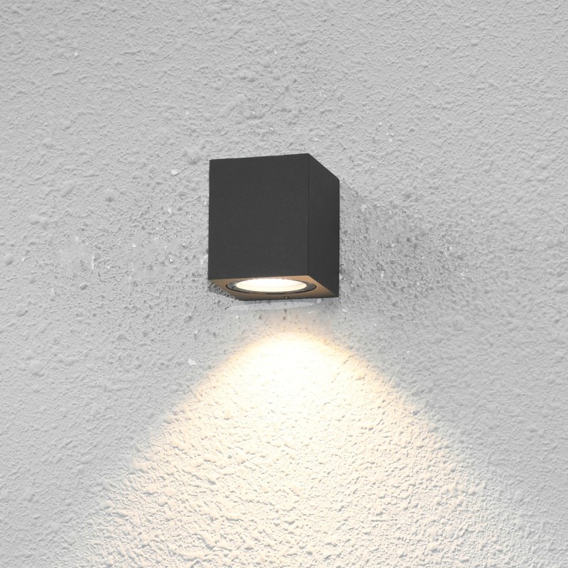 Sieninis lauko šviestuvas Genta 1xGU10 Juoda Smėlio Šlifuota (OWL-2197-1SQ)