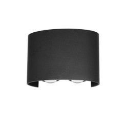 Sieninis lauko šviestuvas Ortelo LED 4W 3000K Juoda Smėlio Šlifuota (OWL-451-2-BL)