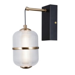 Sieninis šviestuvas Alani LED 6W 3000K Matinė juoda, aukso (WL-34375-1-BK)