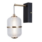 Sieninis šviestuvas Alani LED 6W 3000K Matinė juoda, aukso (WL-34375-1-BK)