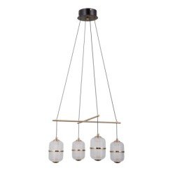 Pakabinamas šviestuvas Alani LED 24W 3000K Matinė juoda, aukso (PND-34375-4-BK)