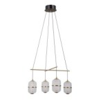 Pakabinamas šviestuvas Alani LED 24W 3000K Matinė juoda, aukso (PND-34375-4-BK)