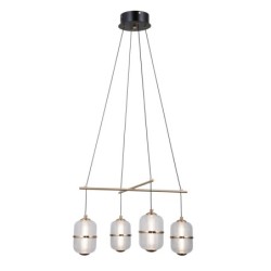 Pakabinamas šviestuvas Alani LED 24W 3000K Matinė juoda, aukso (PND-34375-4-BK)