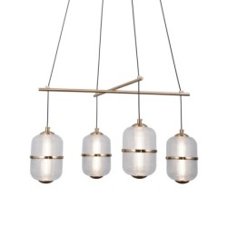 Pakabinamas šviestuvas Alani LED 24W 3000K Matinė juoda, aukso (PND-34375-4-BK)
