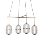 Pakabinamas šviestuvas Alani LED 24W 3000K Matinė juoda, aukso (PND-34375-4-BK)