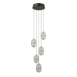 Pakabinamas šviestuvas Alani LED 28W 3000K Matinė juoda, aukso (PND-34375-5-BK)