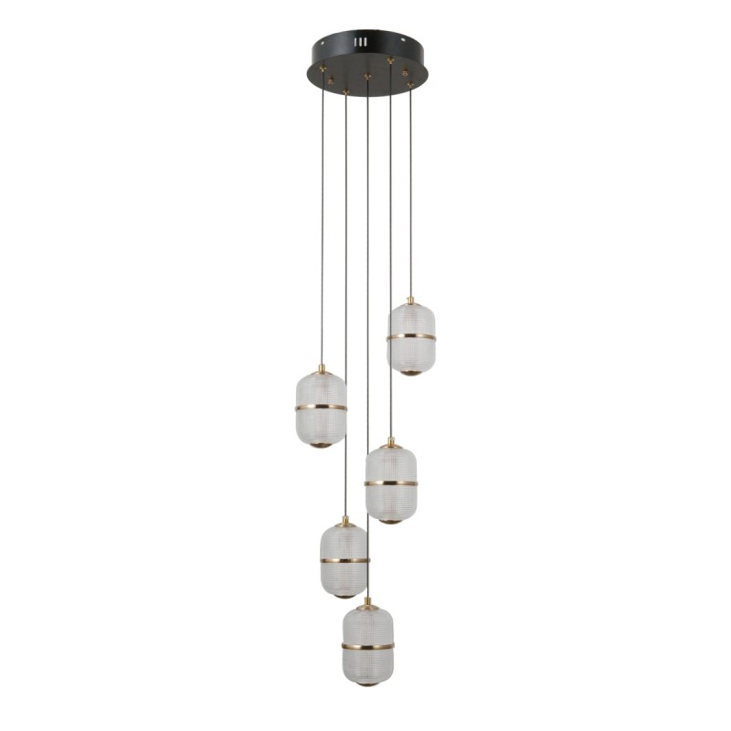 Pakabinamas šviestuvas Alani LED 28W 3000K Matinė juoda, aukso (PND-34375-5-BK)