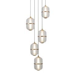 Pakabinamas šviestuvas Alani LED 28W 3000K Matinė juoda, aukso (PND-34375-5-BK)