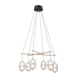 Pakabinamas šviestuvas Alani LED 32W 3000K Matinė juoda, aukso (PND-34375-6-BK)