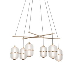 Pakabinamas šviestuvas Alani LED 32W 3000K Matinė juoda, aukso (PND-34375-6-BK)