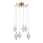 Pakabinamas šviestuvas Fuente LED 30W 3000K Aukso (PND-34395-6-HBR)