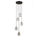Pakabinamas šviestuvas Torno 5xE14 Matinė juoda, aukso (PND-40813-5R-BK-HBR)