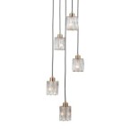 Pakabinamas šviestuvas Torno 5xE14 Matinė juoda, aukso (PND-40813-5R-BK-HBR)