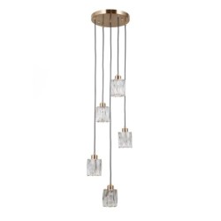 Pakabinamas šviestuvas Torno 5xE14 Aukso (PND-40813-5R-HBR)