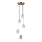Pakabinamas šviestuvas Torno 5xE14 Aukso (PND-40813-5R-HBR)