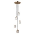 Pakabinamas šviestuvas Torno 5xE14 Aukso (PND-40813-5R-HBR)