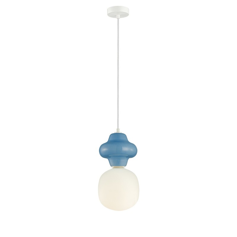 Pakabinamas šviestuvas Latera 1xE14 Mėlyna Balta Matinė (PND-94331-1L-BLU)