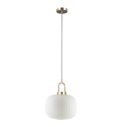 Pakabinamas šviestuvas Fosse 1xE27 Aukso (PND-408817-1-HBR-WH)