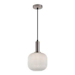 Pakabinamas šviestuvas Penzi 1xE27 Sidabro (PND-31981-1S-SC-WH)