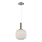 Pakabinamas šviestuvas Penzi 1xE27 Sidabro (PND-31981-1S-SC-WH)