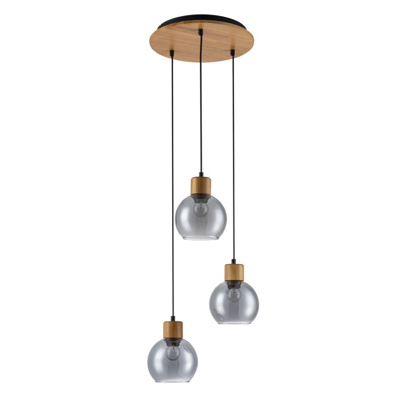 Pakabinamas šviestuvas Velma 3xE27 Medžio (PND-67505-3-WD)