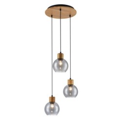 Pakabinamas šviestuvas Velma 3xE27 Medžio (PND-67505-3-WD)