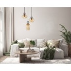 Pakabinamas šviestuvas Fanda 3xE27 Aukso (PND-31882-3A-GD-AMB)