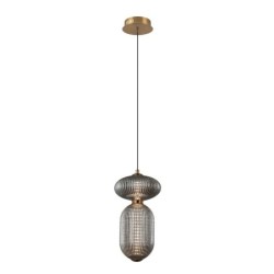 Pakabinamas šviestuvas Nico LED 11W 3000K Juoda Antikvarinė Žalvario Aukso (PND-8545-2A-AB-SG)