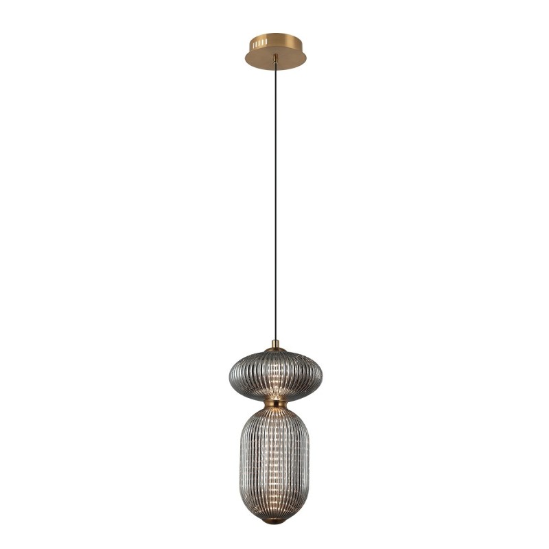 Pakabinamas šviestuvas Nico LED 11W 3000K Juoda Antikvarinė Žalvario Aukso (PND-8545-2A-AB-SG)