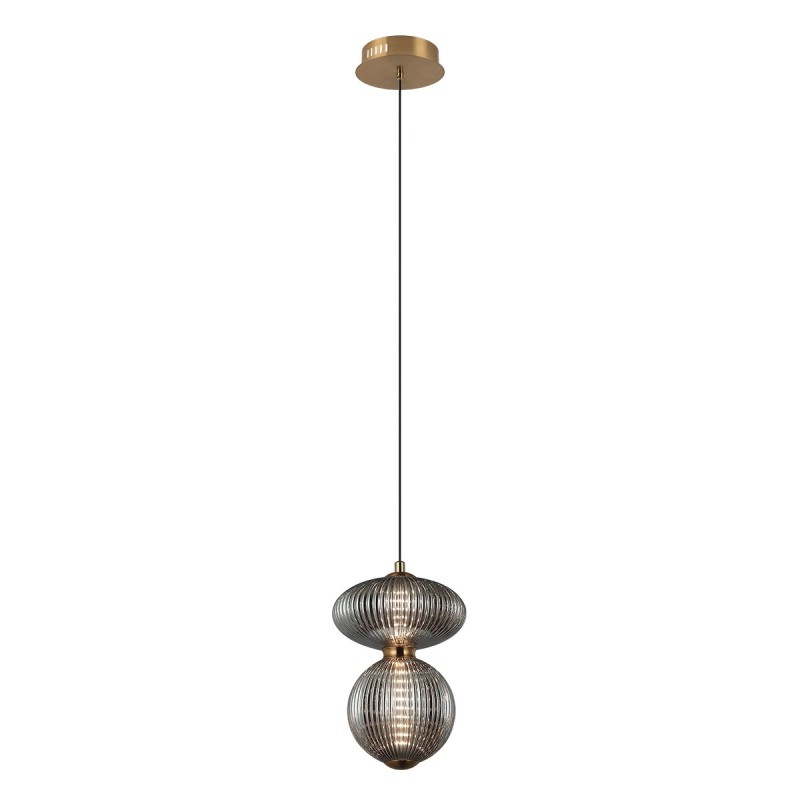 Pakabinamas šviestuvas Nico LED 7W 3000K Juoda Antikvarinė Žalvario Aukso (PND-8545-2B-AB-SG)