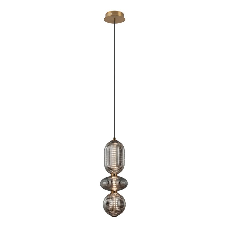 Pakabinamas šviestuvas Nico LED 15W 3000K Juoda Antikvarinė Žalvario Aukso (PND-8545-3-AB-SG)