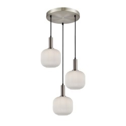 Pakabinamas šviestuvas Penzi 3xE27 Sidabro (PND-31981-3S-SC-WH)