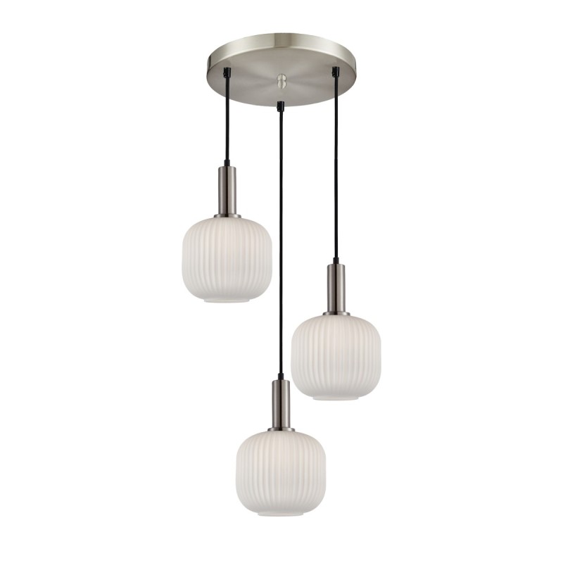 Pakabinamas šviestuvas Penzi 3xE27 Sidabro (PND-31981-3S-SC-WH)