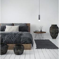 Pakabinamas šviestuvas Macera 1xE27 Smėlio Šlifuota Juoda (PND-33849-1-BK)