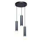 Pakabinamas šviestuvas Macera 3xE27 Smėlio Šlifuota Juoda (PND-33849-3R-BK)