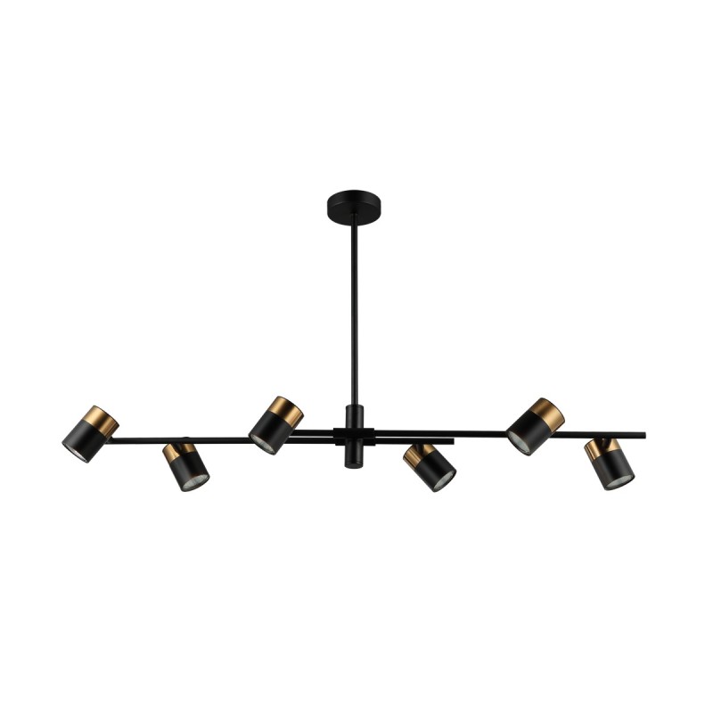 Pakabinamas šviestuvas Elice 6xGU10 Juoda Žalvario (PND-58892-6-BK-BRO)