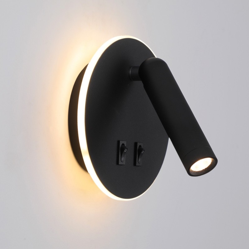 Sieninis šviestuvas Furla LED 8W 3000K Juoda (WL-53742-1-BK)