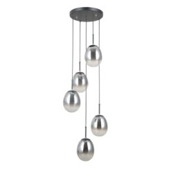 Pakabinamas šviestuvas Meolo 5xE14 Matinė Juoda (PND-40825-5-BK)