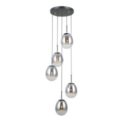 Pakabinamas šviestuvas Meolo 5xE14 Matinė Juoda (PND-40825-5-BK)