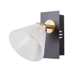Sieninis šviestuvas Orella LED 4W 3000K Matinė Juoda Aukso (WL-34393-1-BK-HBR)