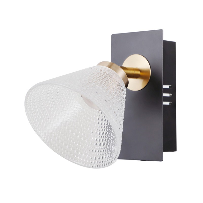 Sieninis šviestuvas Orella LED 4W 3000K Matinė Juoda Aukso (WL-34393-1-BK-HBR)