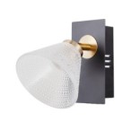 Sieninis šviestuvas Orella LED 4W 3000K Matinė Juoda Aukso (WL-34393-1-BK-HBR)