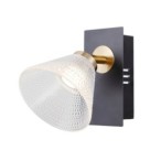 Sieninis šviestuvas Orella LED 4W 3000K Matinė Juoda Aukso (WL-34393-1-BK-HBR)