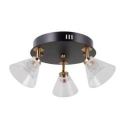 Lubinis šviestuvas Orella LED 12W 3000K Matinė Juoda Aukso (WL-34393-3R-BK-HBR)