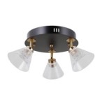 Lubinis šviestuvas Orella LED 12W 3000K Matinė Juoda Aukso (WL-34393-3R-BK-HBR)