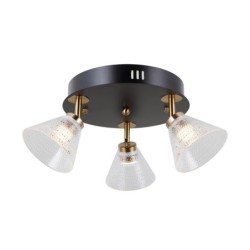 Lubinis šviestuvas Orella LED 12W 3000K Matinė Juoda Aukso (WL-34393-3R-BK-HBR)