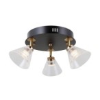 Lubinis šviestuvas Orella LED 12W 3000K Matinė Juoda Aukso (WL-34393-3R-BK-HBR)