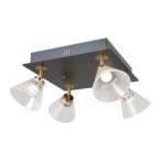 Lubinis šviestuvas Orella LED 16W 3000K Matinė Juoda Aukso (WL-34393-4S-BK-HBR)