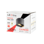 Sieninis lauko šviestuvas CILINDER LED 2x3W 3000K IP54 PILKAS Šilta balta