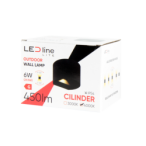 Sieninis lauko šviestuvas CILINDER LED 2x3W 4000K IP54 JUODAS Neutrali balta